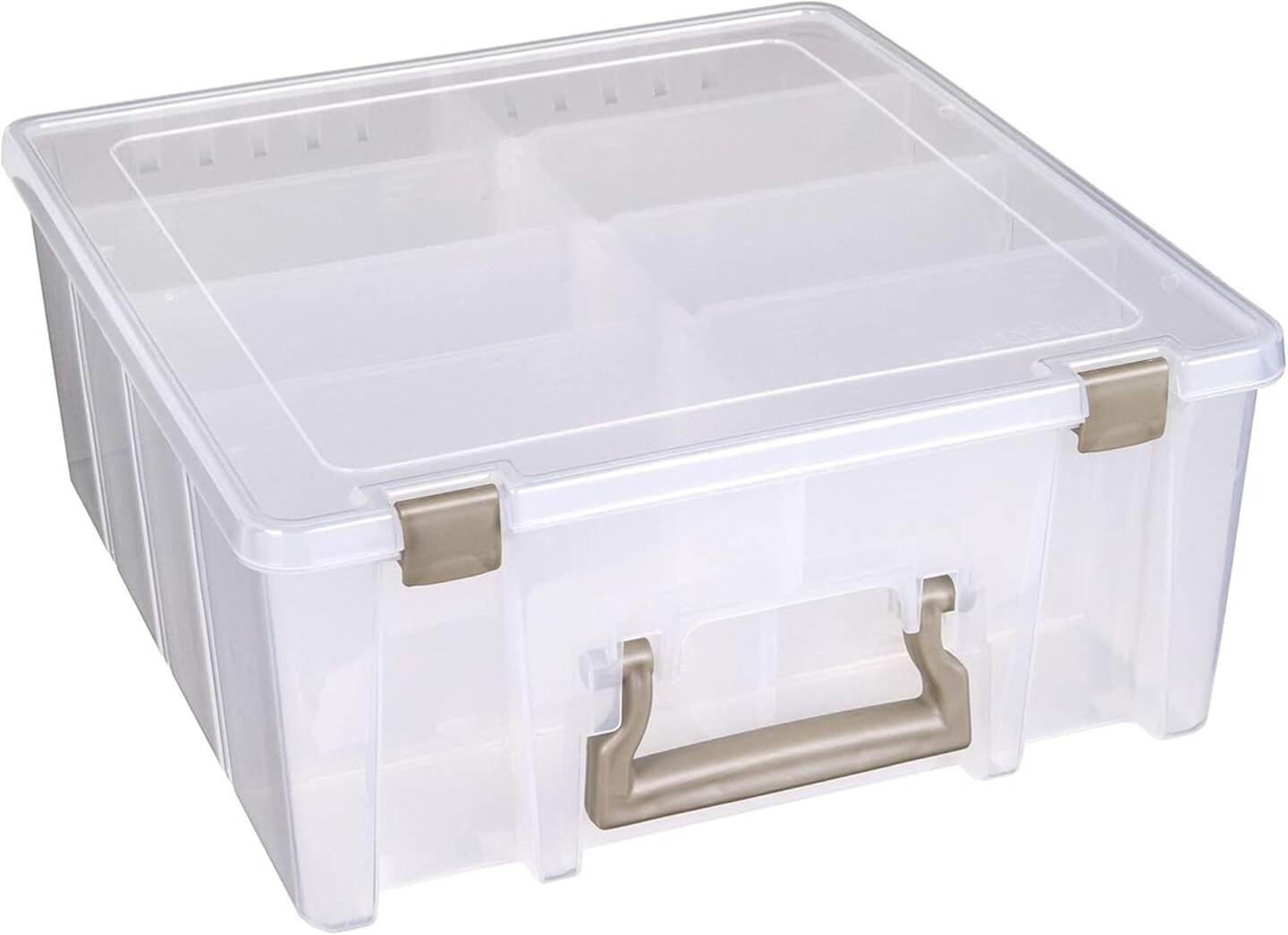Super Satchel Double Deep Compartment Box - Art Storage with 8 Removable Compartments, Smart Closure for Craft Supplies