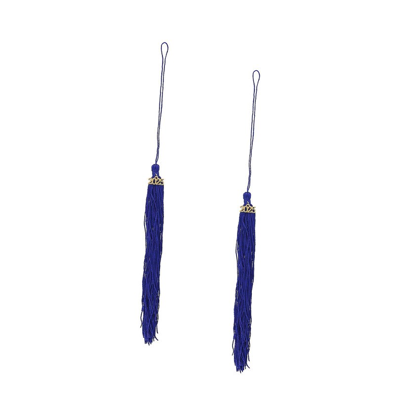 8" Blue 2025 Polyester Graduate Mortarboard Tassels 12 Pieces