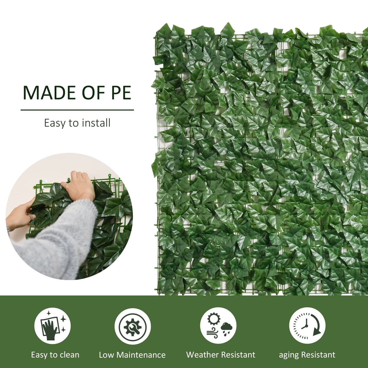 Artificial Leaf Privacy Fence Screen for Garden &#x26; Outdoor Camouflage