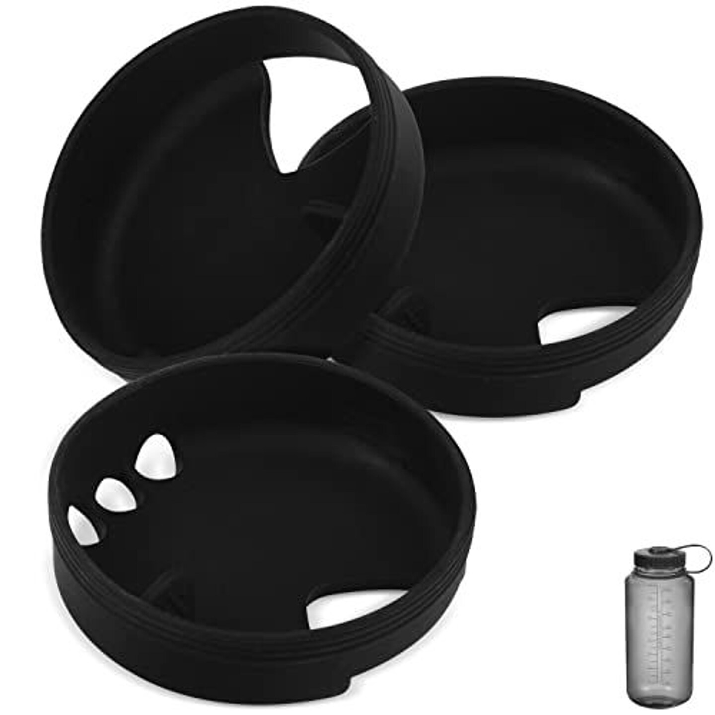 [3 Pack] Impresa Silicone Mouth Splash Guard fits Nalgene Wide Mouth Lid Water Bottles - Impresa Accessory intended for Nalgene Splashguard to be Spill-Free - Impresa Guards for Nalgene Accessories
