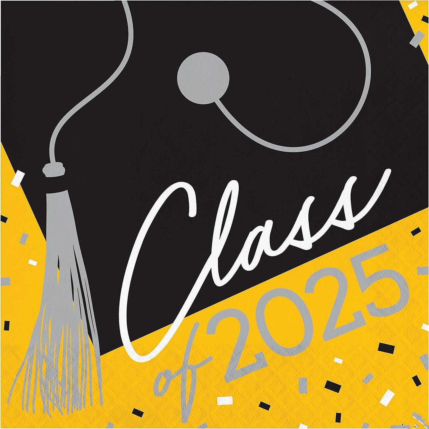 Creative Converting School Spirit White Class of 2025 Paper Dinner Napkins 108 Count