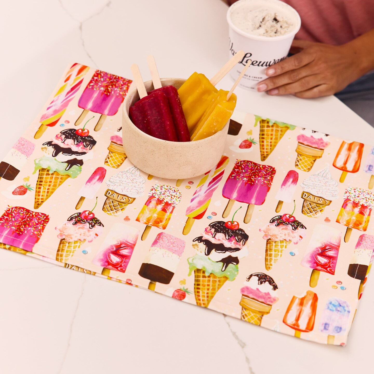 Ice Cream &#x26; Pops Cotton Tea Towel