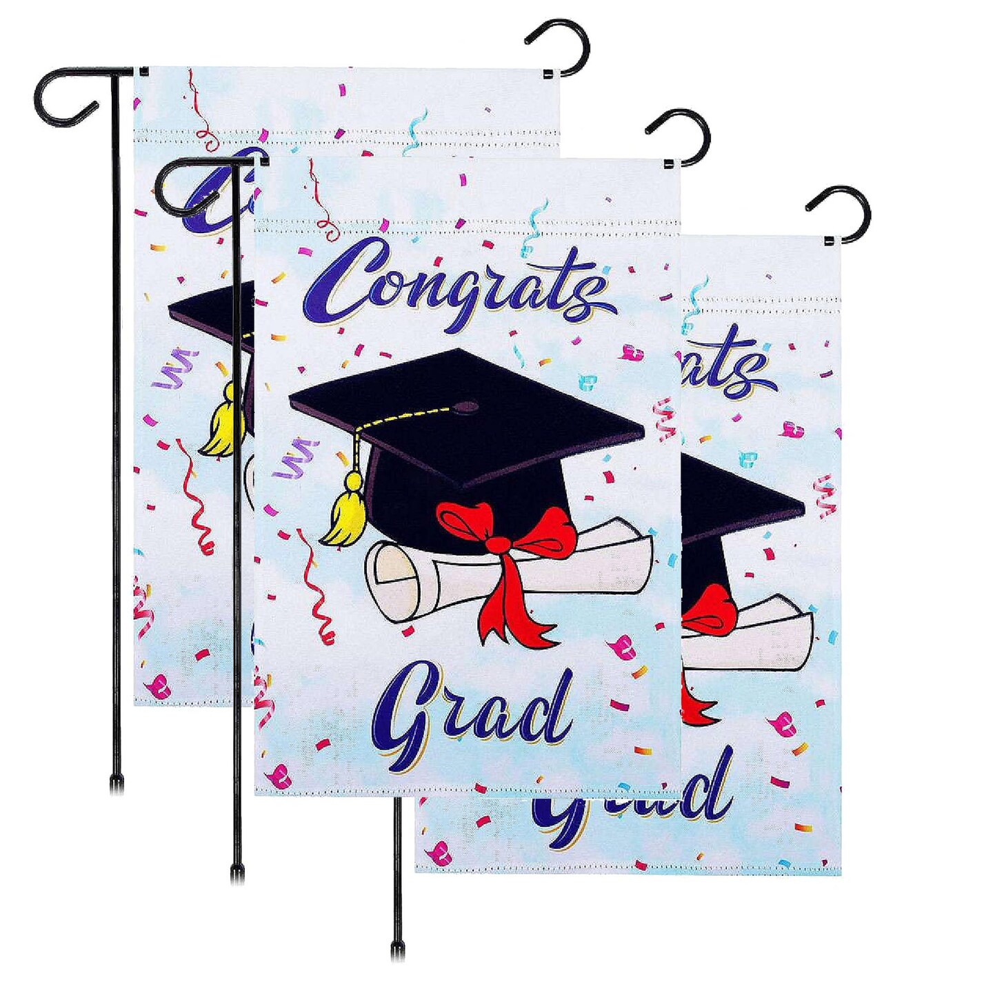 G128 Happy Graduation Garden Flag 12&#x22; x 18&#x22; Double Sided