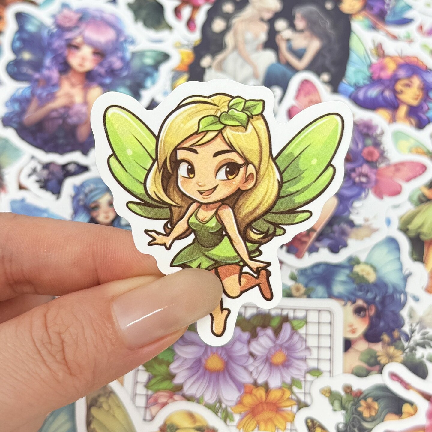 Wrapables Waterproof Vinyl Stickers for Water Bottles, Laptop, Phones, Skateboards, Decals for Teens, 100pcs, Fairies