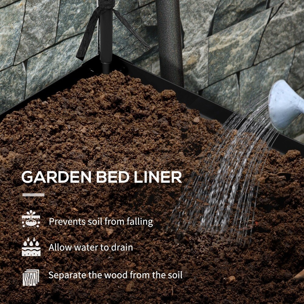 Metal Raised Garden Bed with Legs, Cover &#x26; Drainage