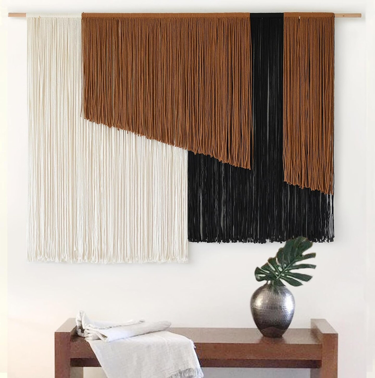 Large Macrame Wall Hanging Dip Dyed Fiber Macrame Wall Decor Boho Cord Living Room Wall Art 57&#x22; Wx43&#x22; L