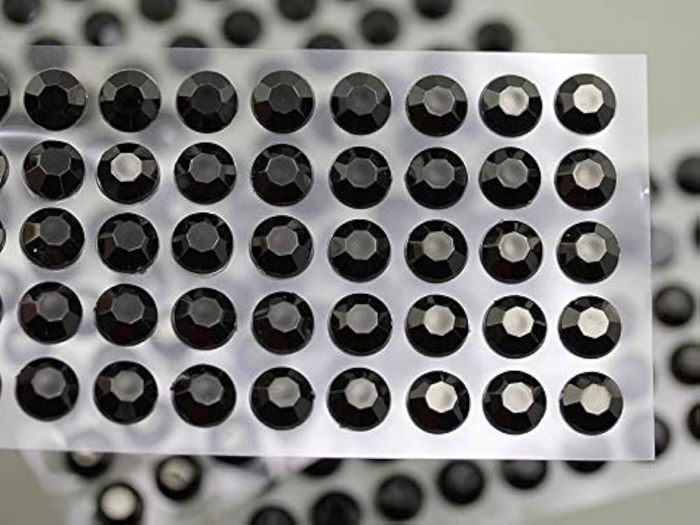 10mm SS46 Black Self Adhesive Acrylic Rhinestones Plastic Face Gems Stick On Body Jewels for DIY Cards and Invitations Crafts Bling Sticker - 5 Sheets - 250PCS