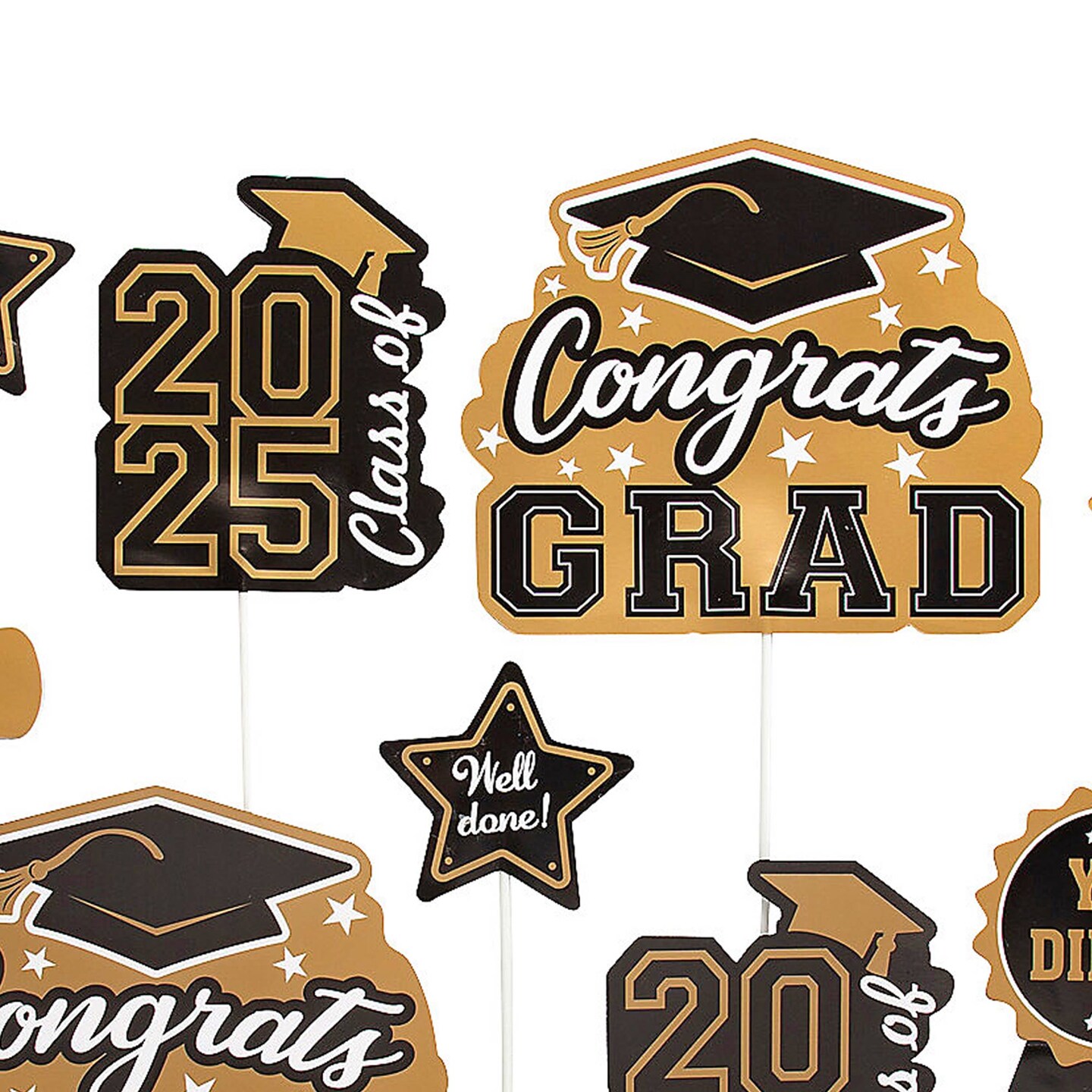 7&#x22; - 10&#x22; Graduation Class of 2025 Cardstock Centerpiece Sticks 10 Pieces