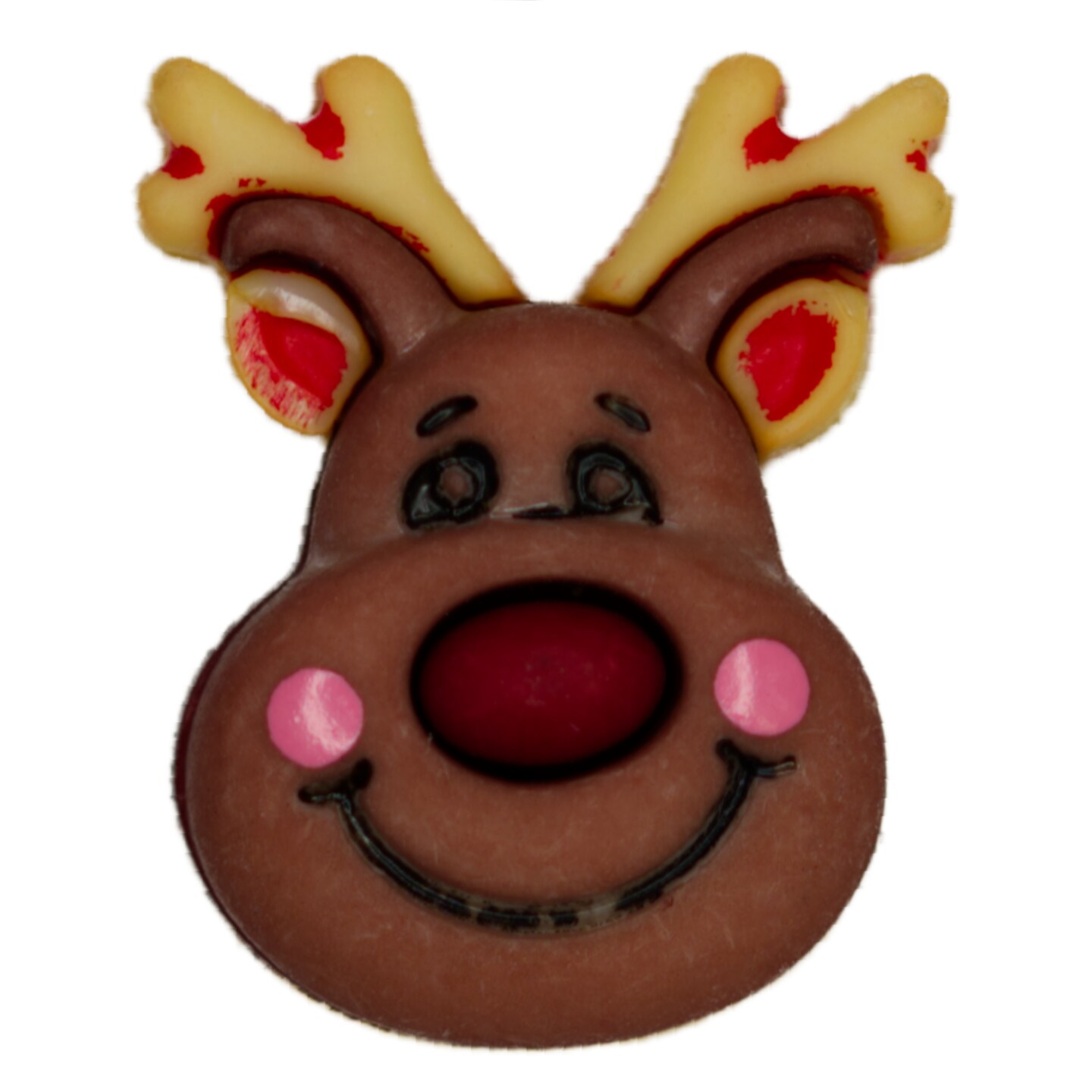 Buttons Galore and More Reindeer Craft Button – Christmas Rudolph Embellishment - 25 Buttons
