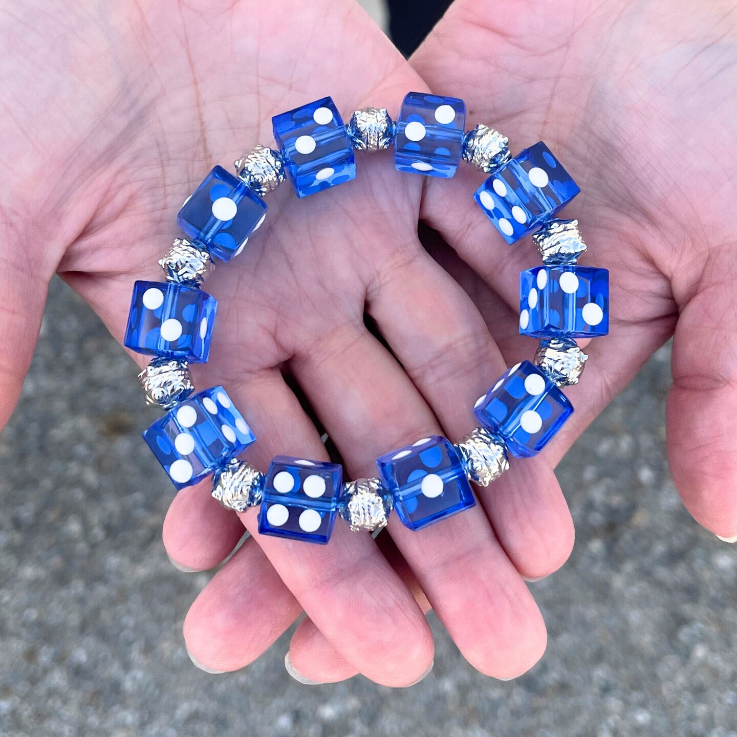 Dice Bracelet, Casino Game Bunco Gambling Beaded Jewelry, Birthday