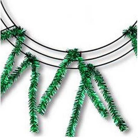 15-24&#x22; Tinsel Work Wreath Form: Emerald Green