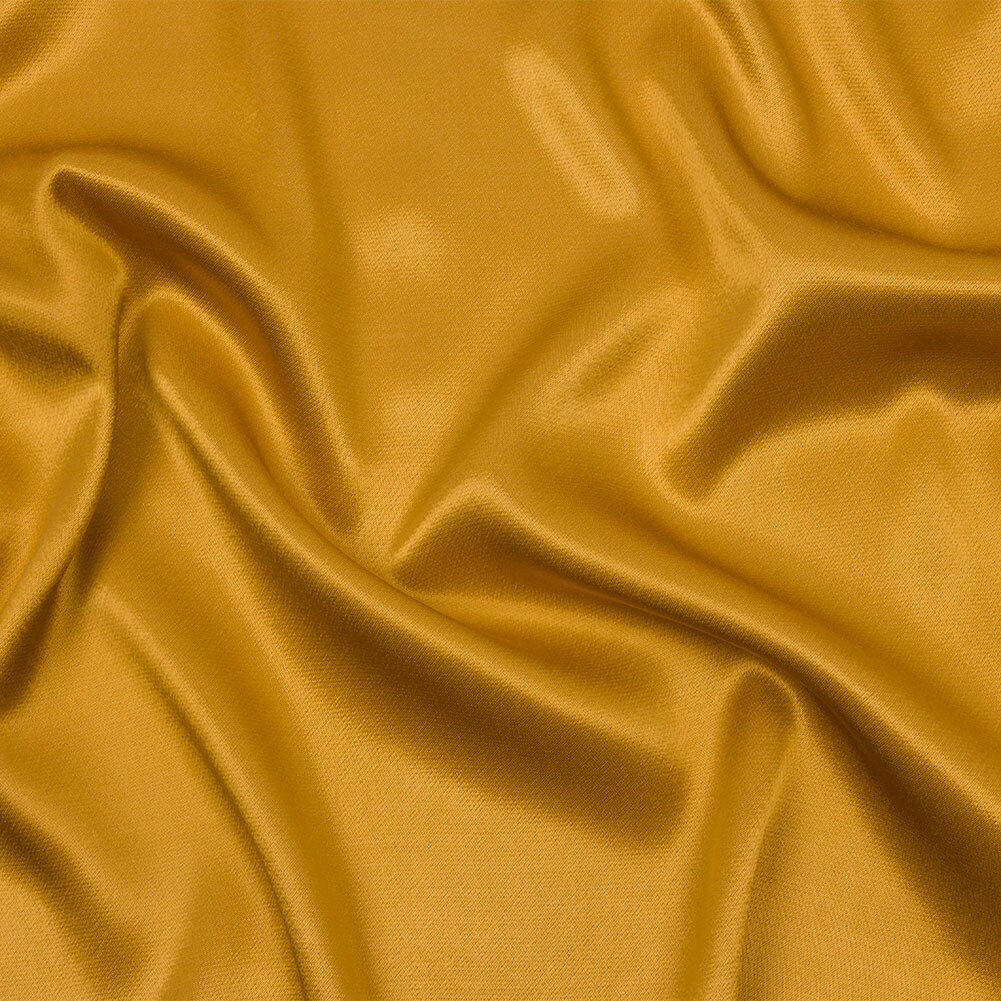 1 Yard Sustainable Viscose Fluid Satin Gold Fabric 55 Inches Width