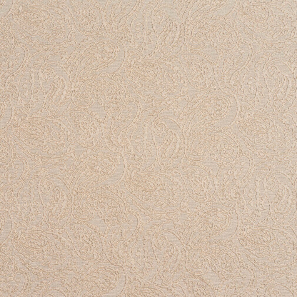 Ivory/Paisley - White & Ivory Paisley Upholstery Fabric 54 Inches"