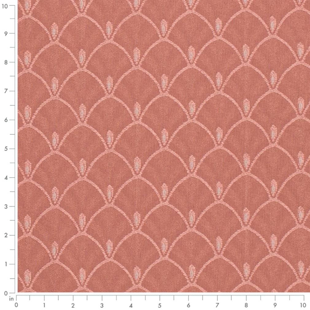 Rose Olivia - Coral & Peach,Pink Abstract & Geometric Upholstery Fabric 54 Inches"