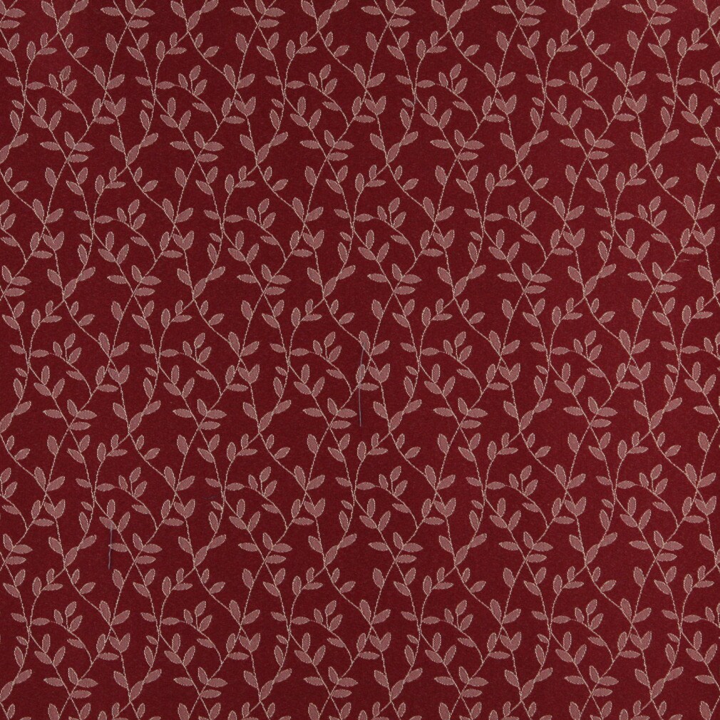 Port Vine - Red & Burgundy Leaves Upholstery Fabric 54 Inches"