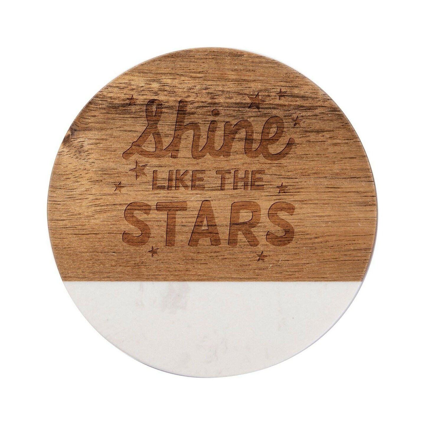 Craft Express 4 Pack Engravable Round Marble and Wood Coasters &#x2013; 4&#x22; for Laser Projects