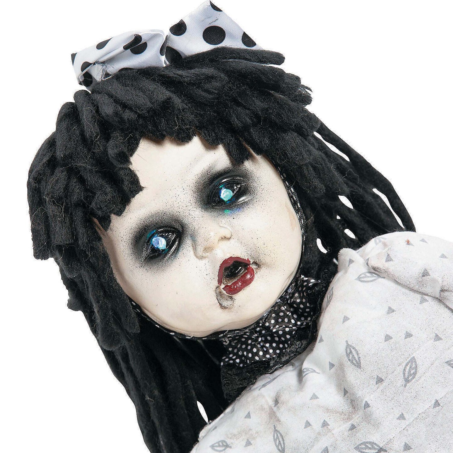 Life Size Girl on Wooden Rocking Horse Halloween Decoration