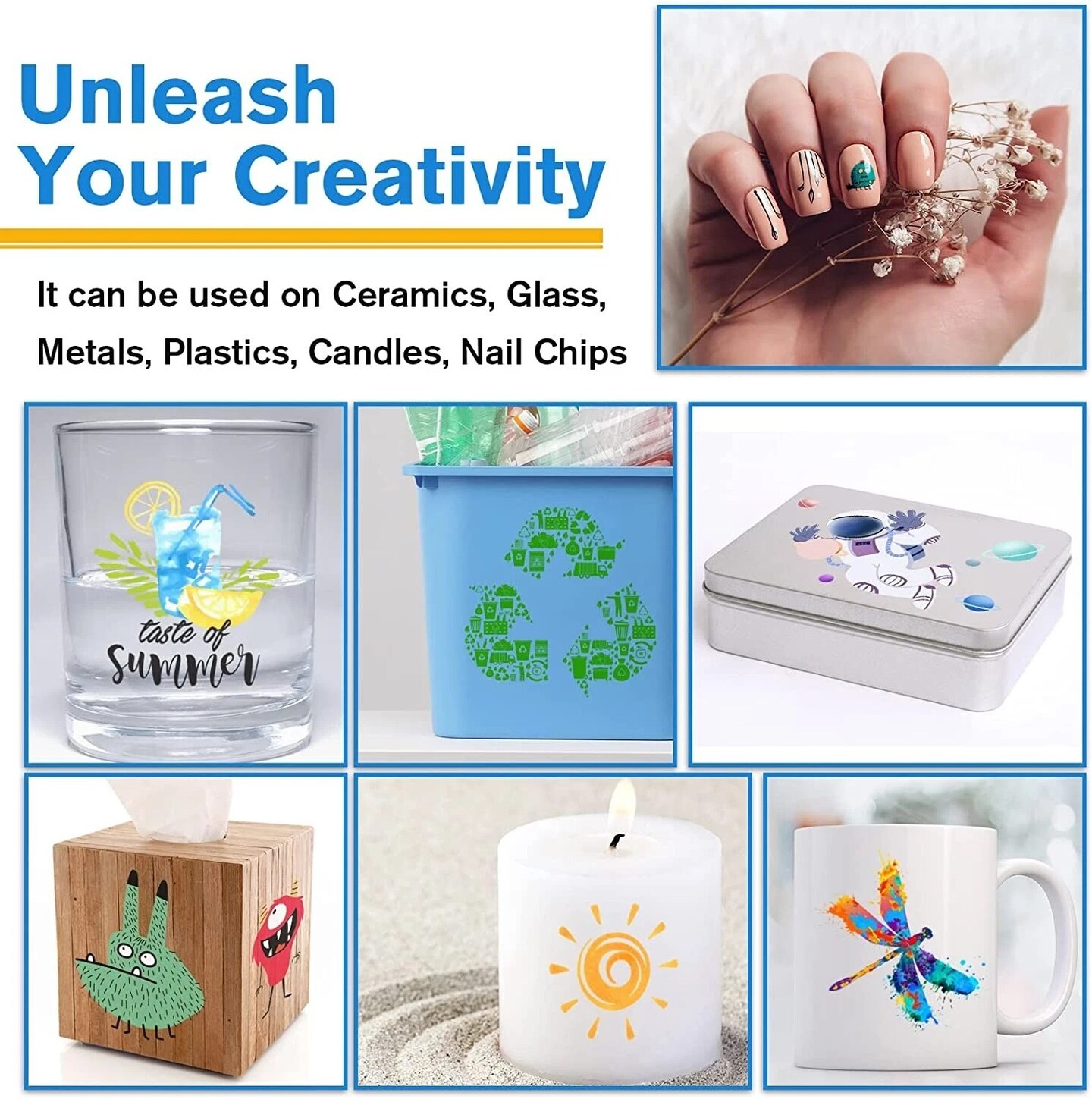 A-SUB Waterslide Decal Paper for Inkjet, Clear 8.5" x 11", 20 Sheets