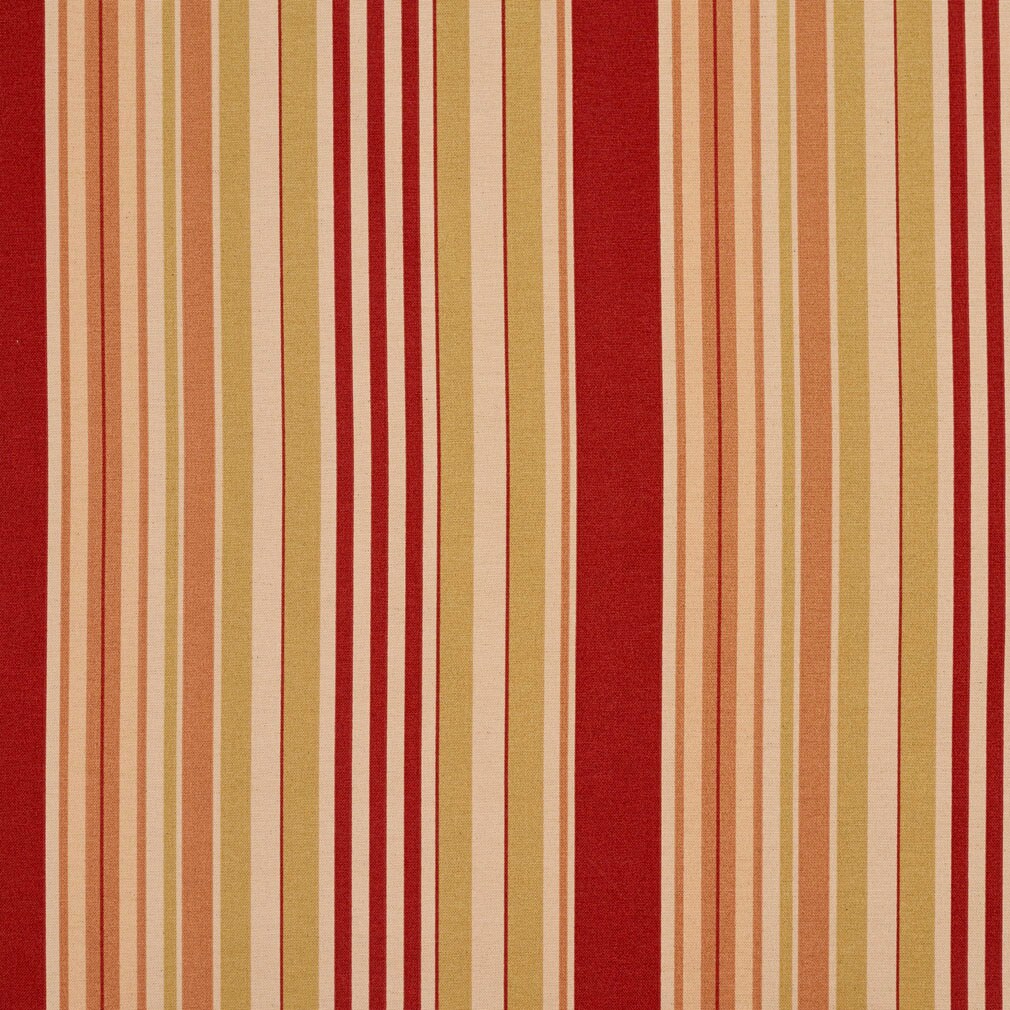 Upholstery Fabric - Red & Burgundy Stripe Upholstery Fabric 54 Inches"