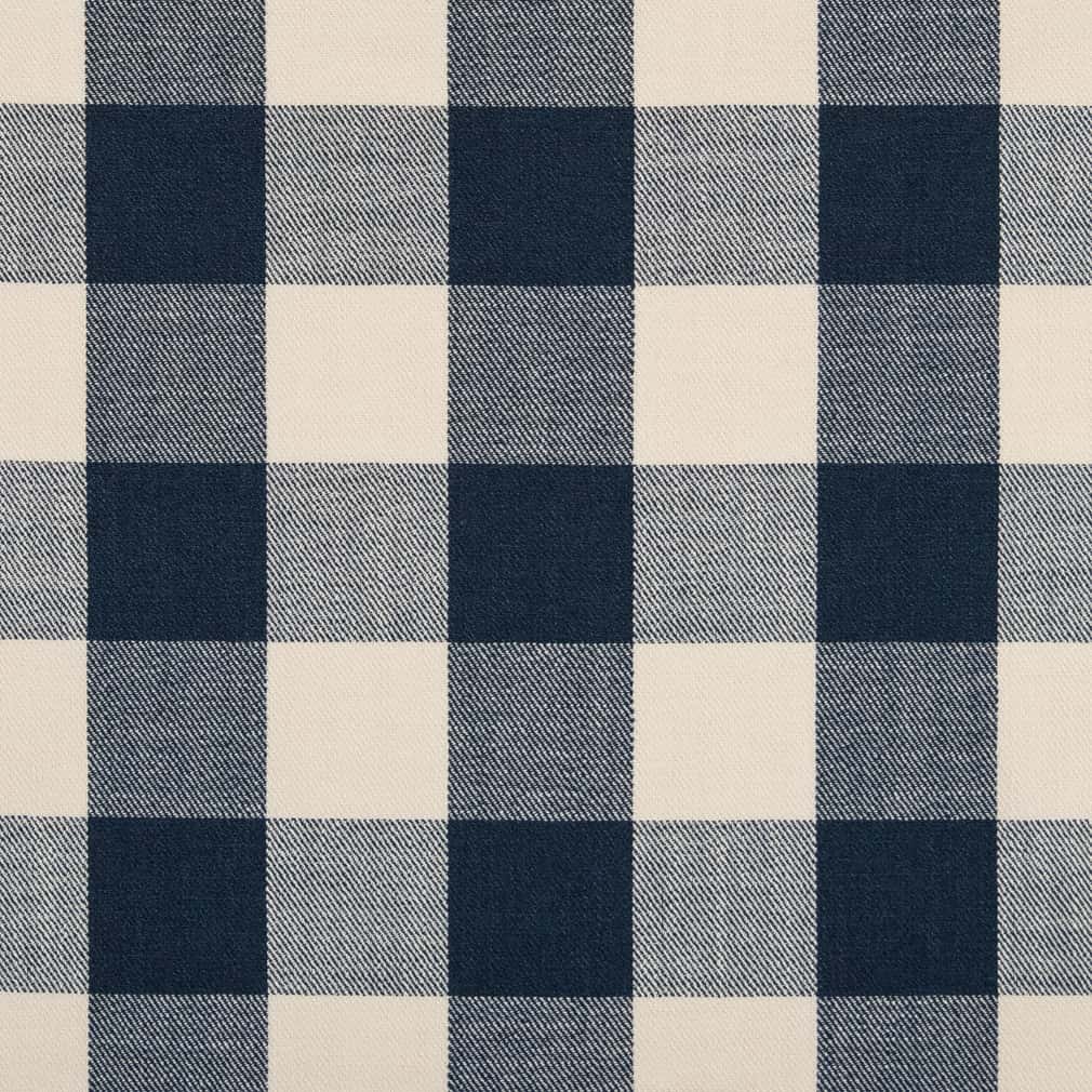 Buffalo Navy - Blue Check & Houndstooth,Plaid Upholstery Fabric 54 Inches"