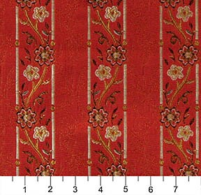 Upholstery Fabric - Orange & Rust Stripe Upholstery Fabric 54 Inches"