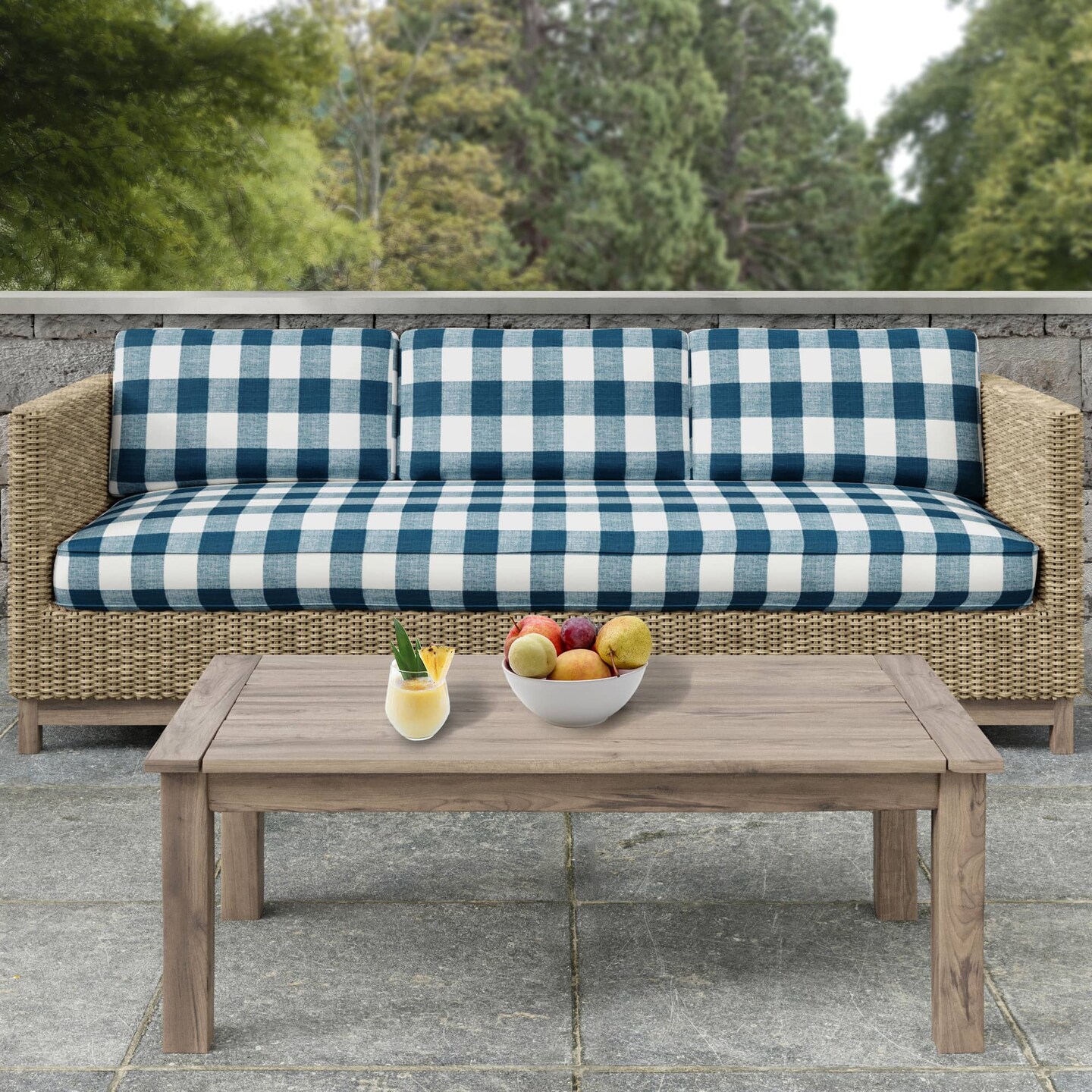 Indigo - Blue Check &#x26; Houndstooth,Plaid Upholstery Fabric 54 Inches&#x22;