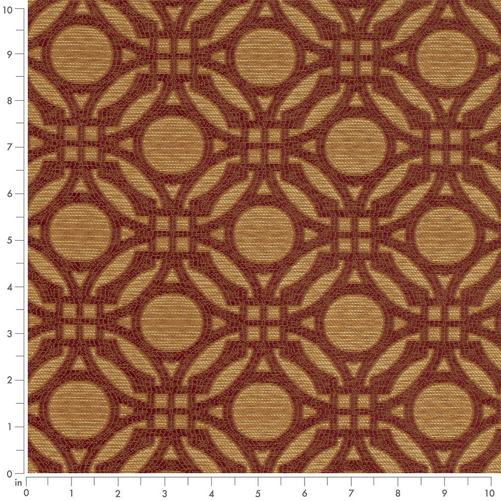 Brick - Orange & Rust Abstract & Geometric Upholstery Fabric 54 Inches"