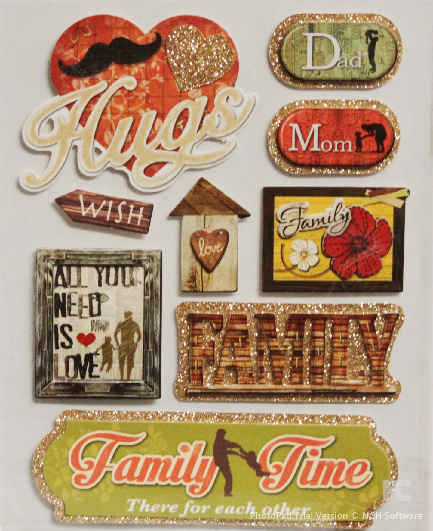Designer Family Time Dimensional Stickers