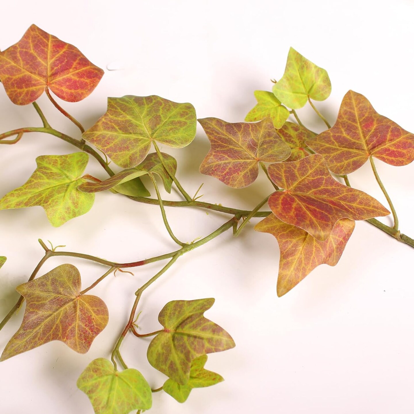 Artificial Fall Leaves Garland - Lifelike Fake Pumpkin Vines for Outdoors and Bedroom Décor - Greenery Garland with Fake English Ivy and Ivy Vines (Ivy Garland 1#)