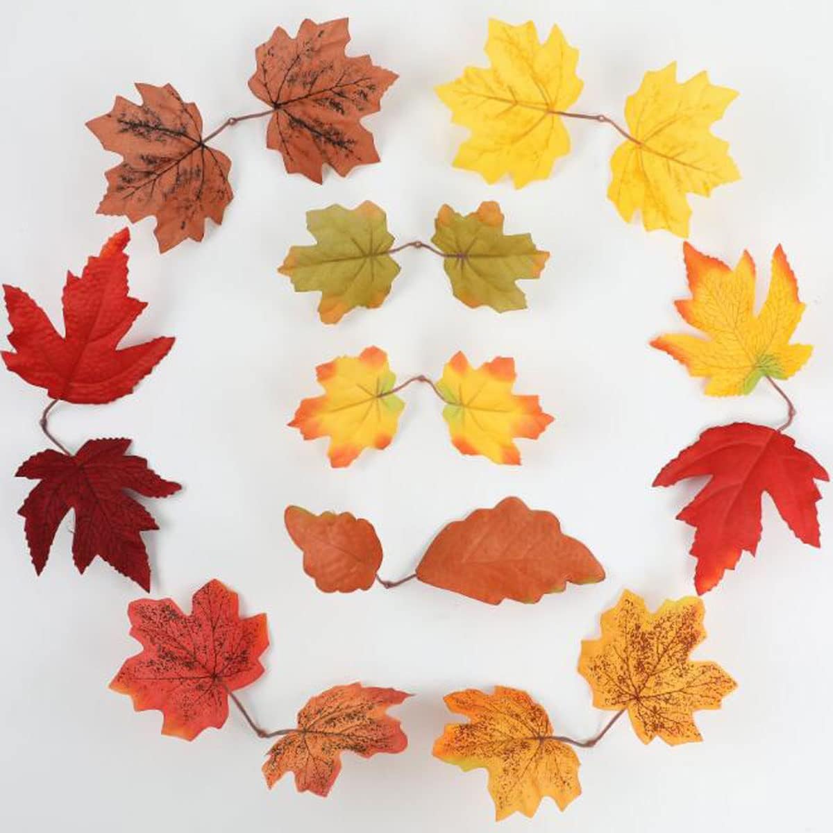 100 Pcs Artificial Maple Leaves Autumn Fall Leaves Bulk Assorted Mixed Garland for Craft,Wedding,Festival,Thanksgiving Party Decorations