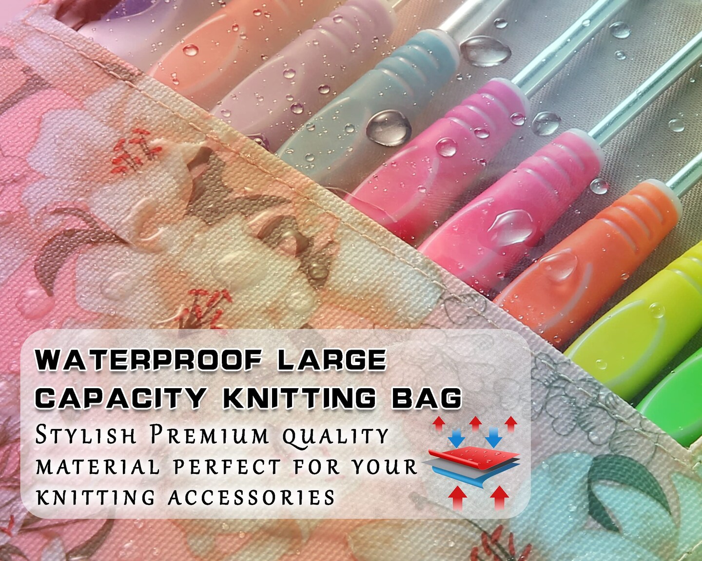 LOOEN 61Pcs Ergonomic Crochet Hooks Set, 22size (0.75mm-10mm), with Case for Arthritic Hands, Extra Long Crochet Needles, Nice Gift (Pink)