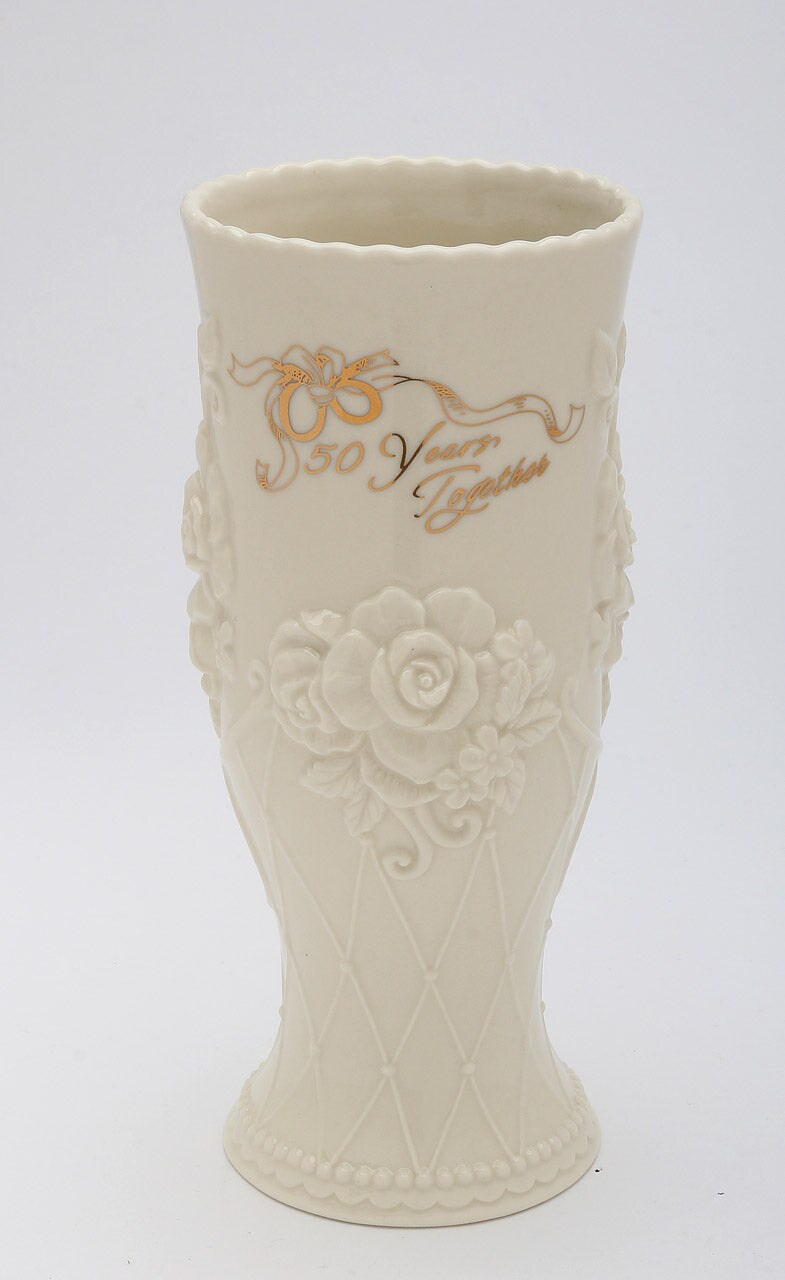 Ceramic 50th Anniversary Flower Vase, Anniversary D&#xE9;cor or Gift