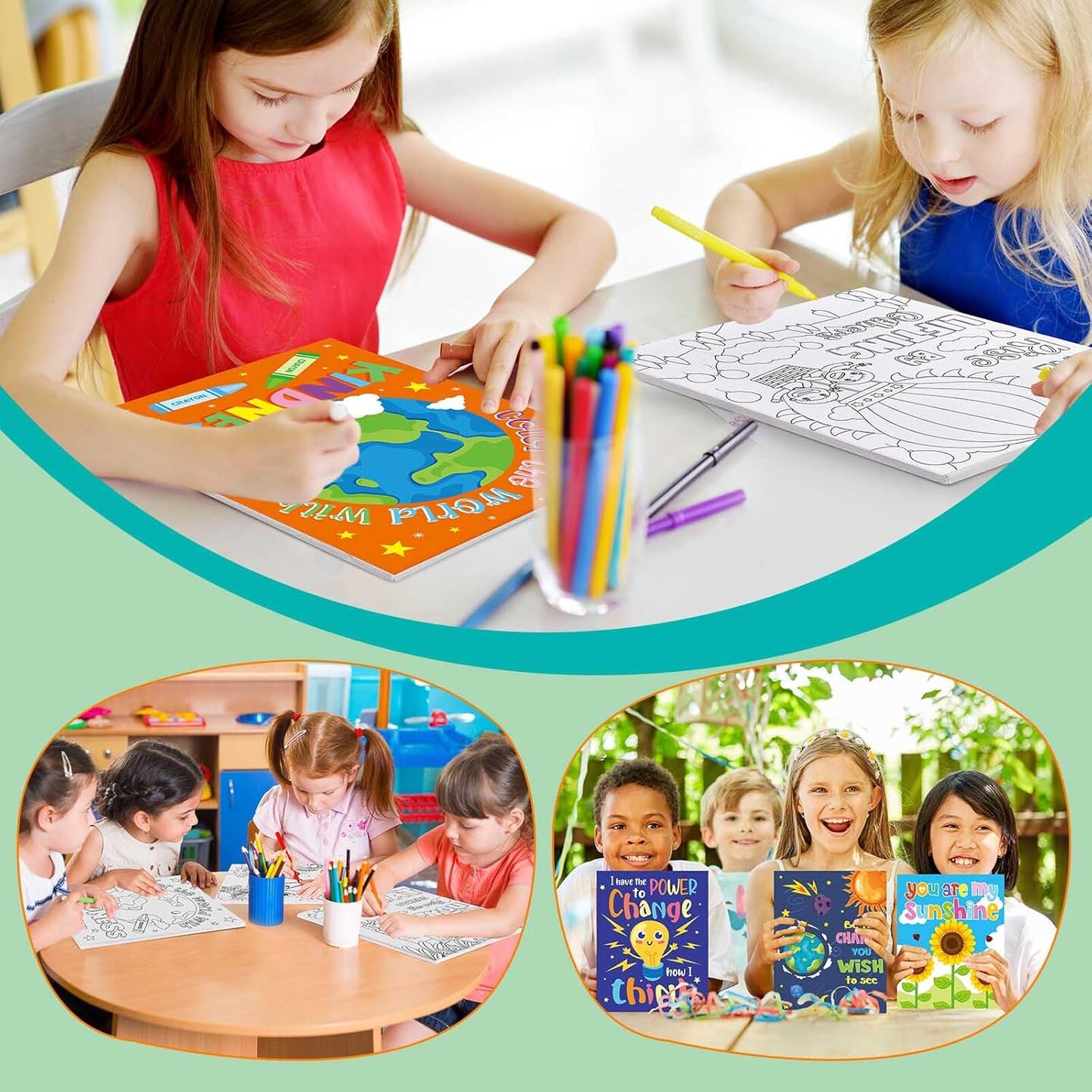 12-Pack Pre Drawn Canvas Painting Kit for Kids – 10 x 8 Inch Pre Printed Motivational Canvases, Cute Pictures to Paint, Ideal for Valentines, Party Favors, and DIY Art Activities (multicolor)