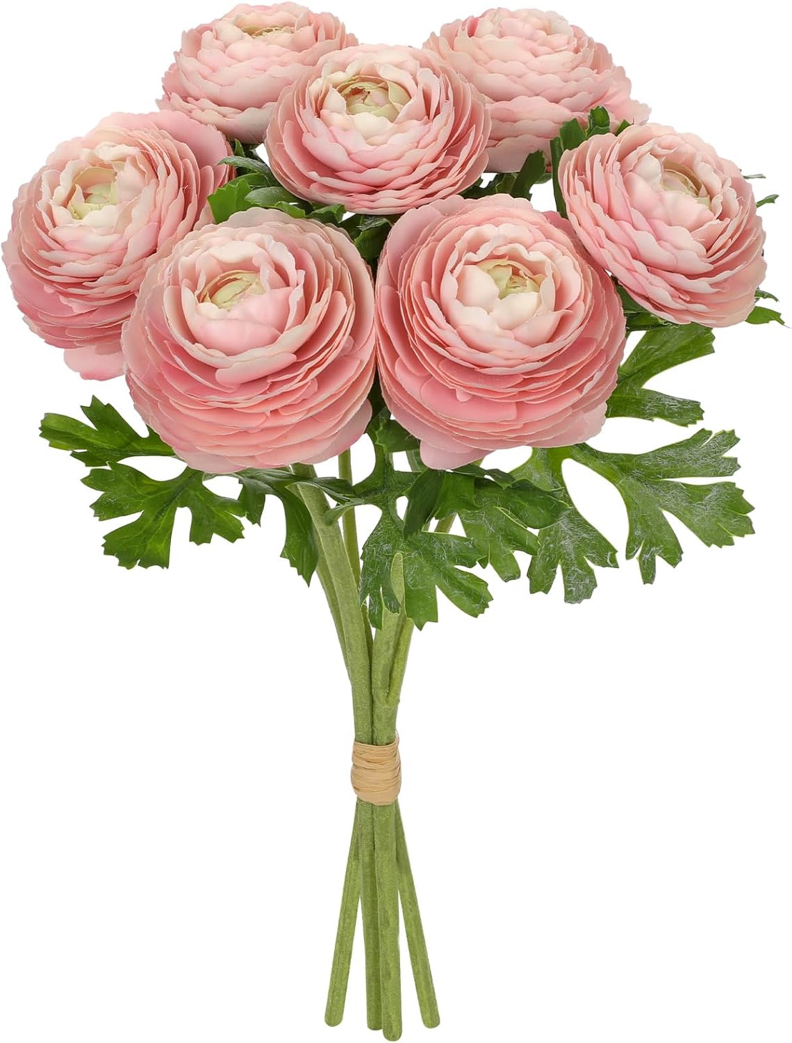 7 Heads Ranunculus Artificial Flowers Pink Fake Ranunculus Small Bouquets Silk Flowers Faux Floral Centerpieces Flower Arrangements for DIY Home Decor Wedding Party Bridal Shower Decorations