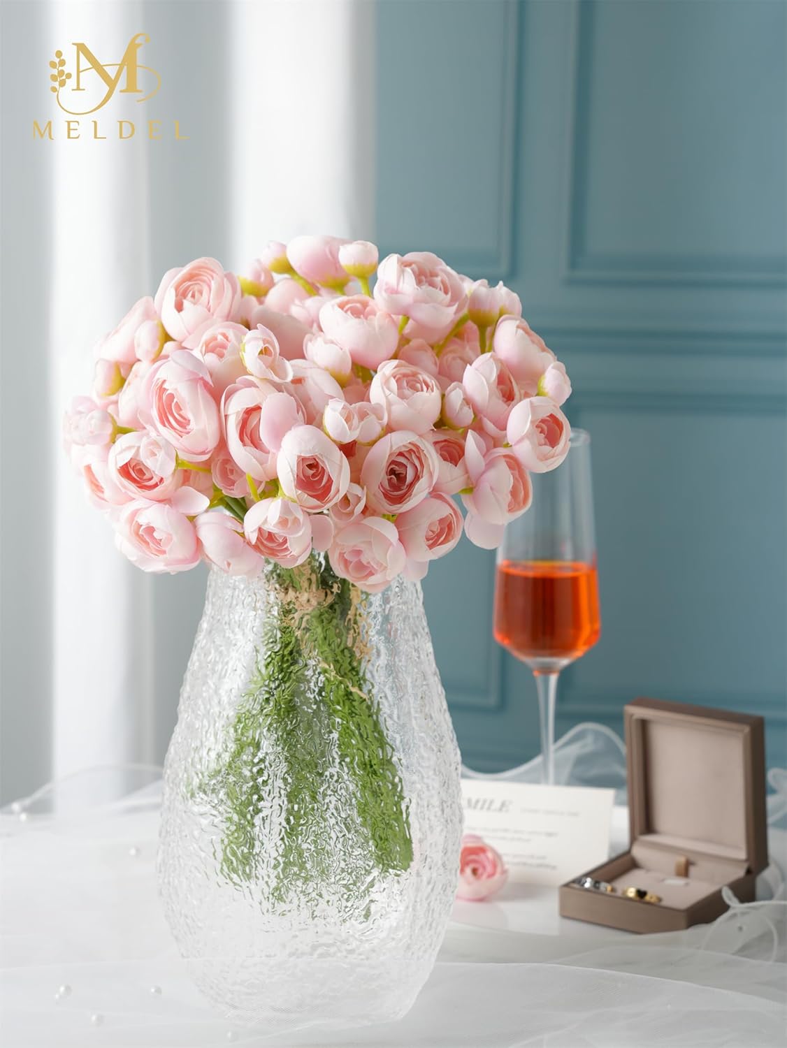 32Pcs Ranunculus Artificial Flower, Faux Silk Mini Pink Ranunculus Flowers for DIY Bouquet, Bulk Fake Peony Wedding Filler Flowers for Centerpieces Arrangements Bridal Shower Decorations