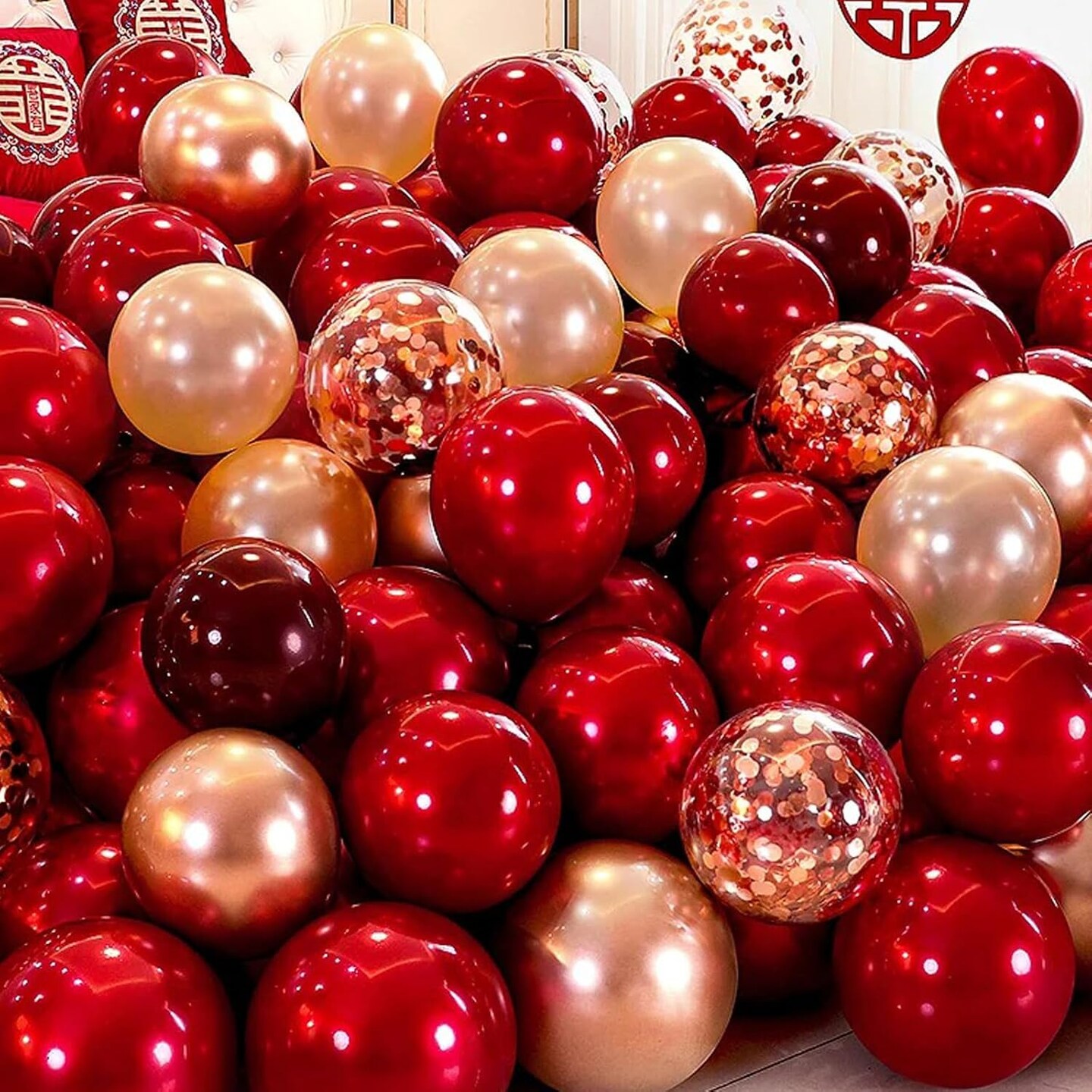 90pack Ruby Balloons Different Size 18/12/10/5 Inch Ruby Balloon Garland Arch Kit