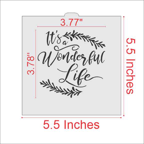 It&#x27;s a Wonderful Life Cookie &#x26; Craft Stencil | CM169 by Designer Stencils | Cookie Decorating Tools | Baking Stencils for Royal Icing, Airbrush, Dusting Powder | Craft Stencils for Canvas, Paper, Wood | Reusable Food Grade Stencil