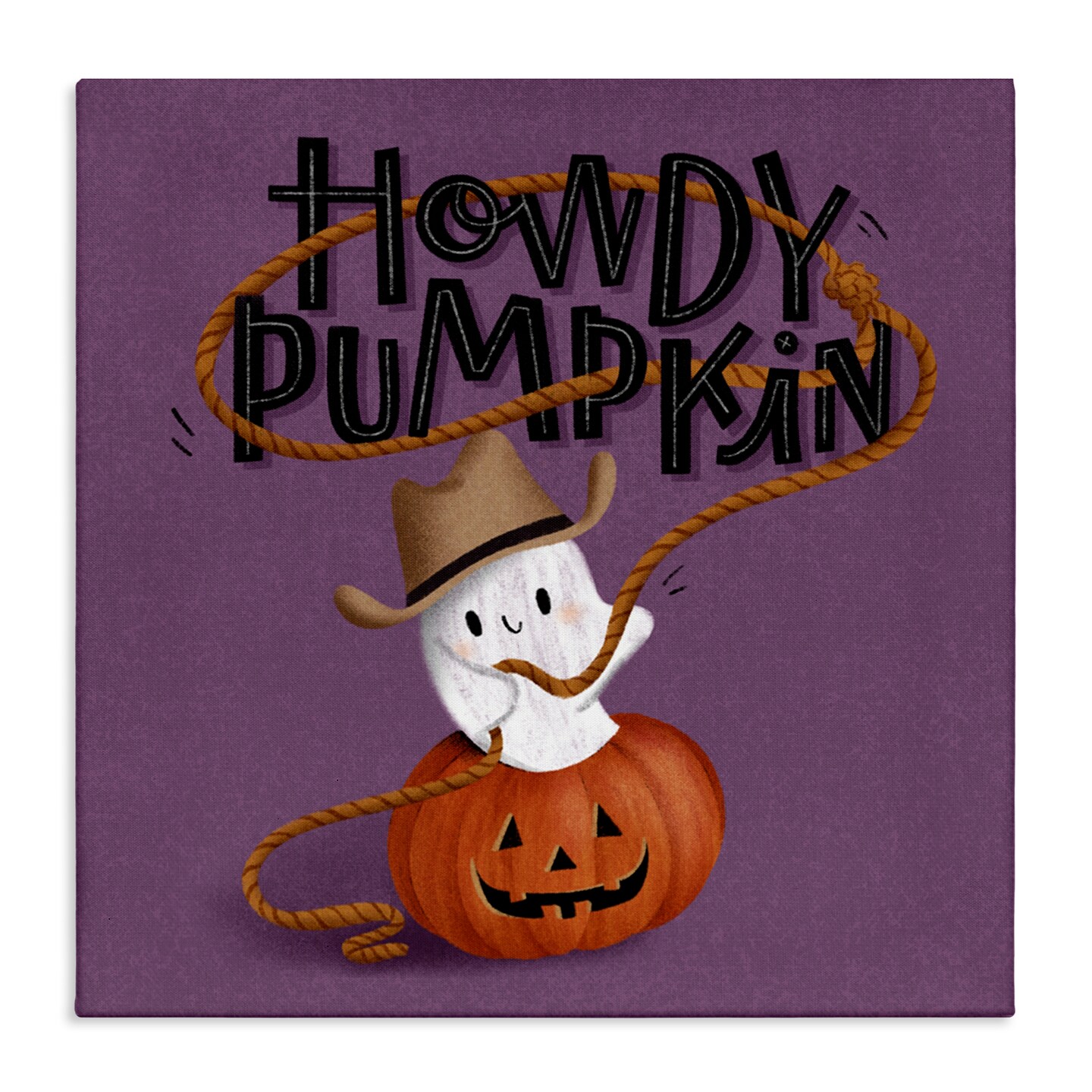 Stupell Industries Howdy Pumpkin Western Ghost Canvas Design by Sarah Hickman