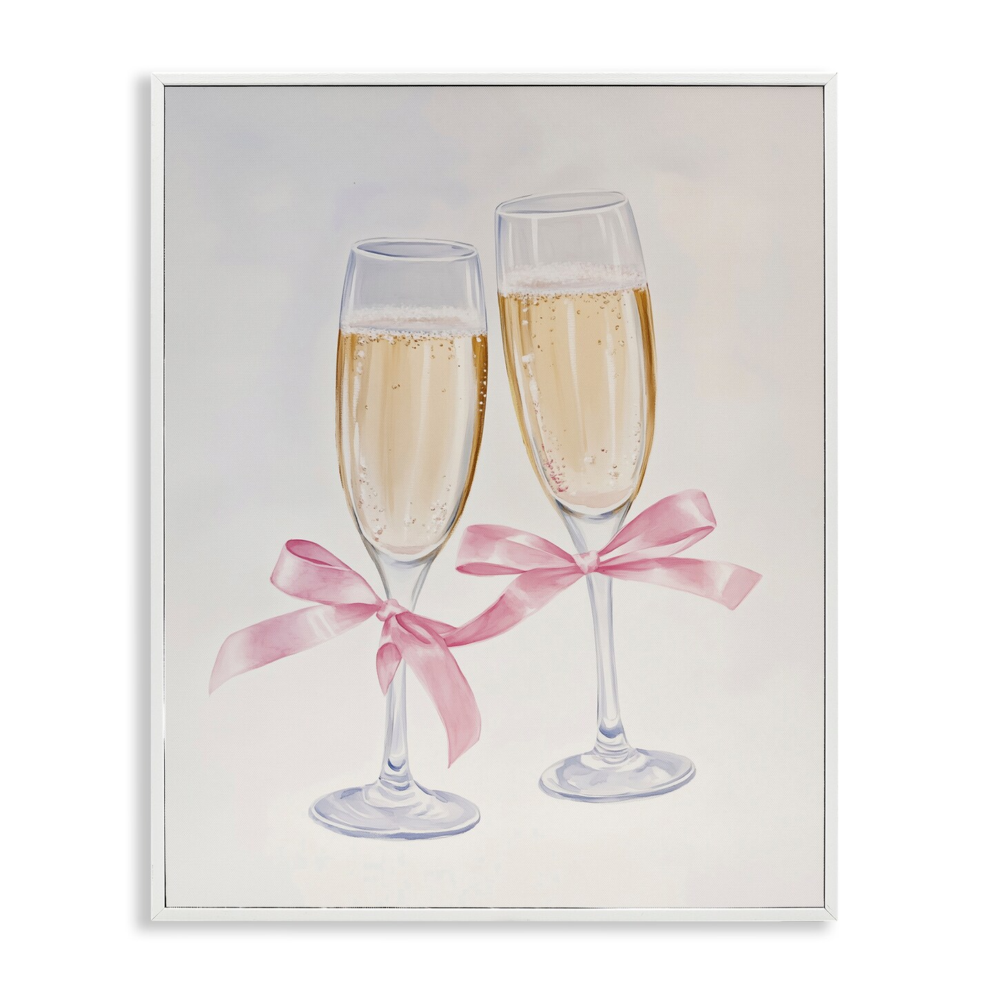 Stupell Industries Chic Bow Champagne Glasses Framed Giclee Design by Arlington Prints