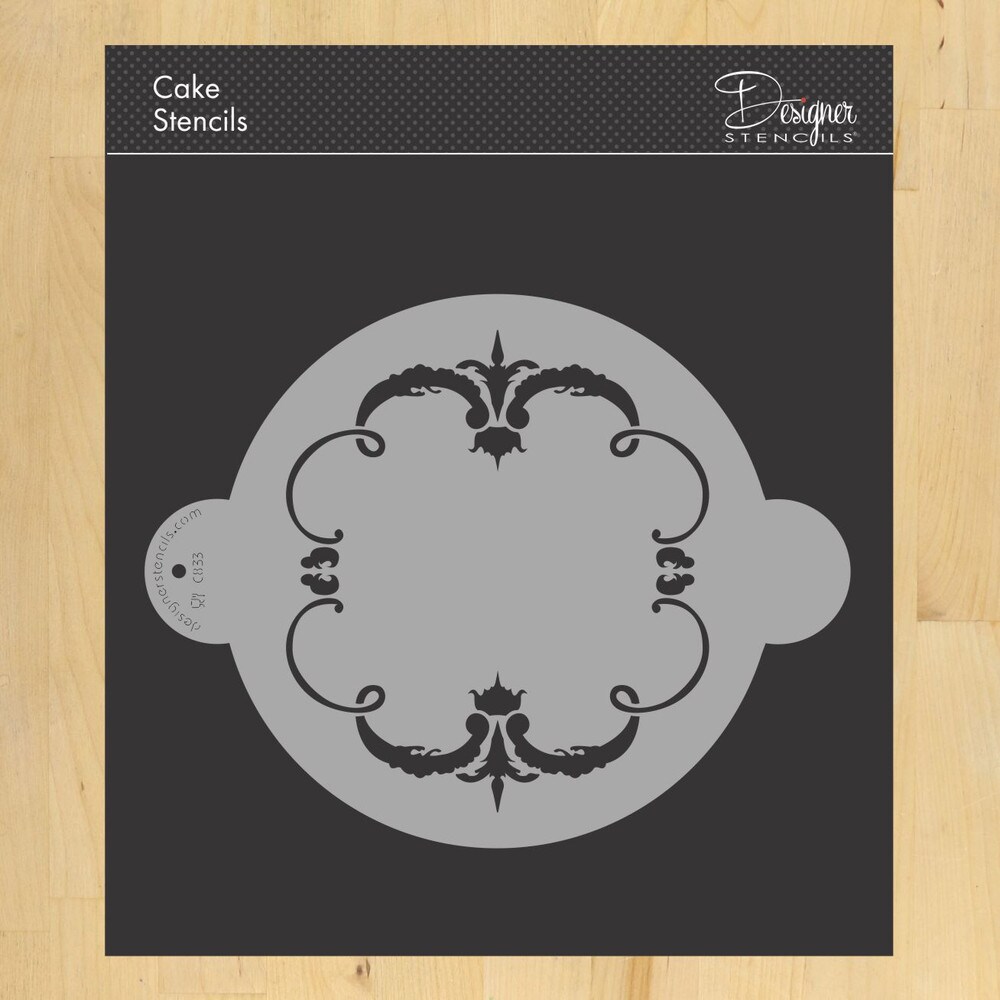 Luciana: Italian Martha Stewart Weddings Series Cake Stencil | C833 by Designer Stencils | Cake Decorating Tools | Baking Stencils for Royal Icing, Airbrush, Dusting Powder | Reusable Plastic Food Grade Stencil for Cakes | Easy to Use &#x26; Clean Stencil