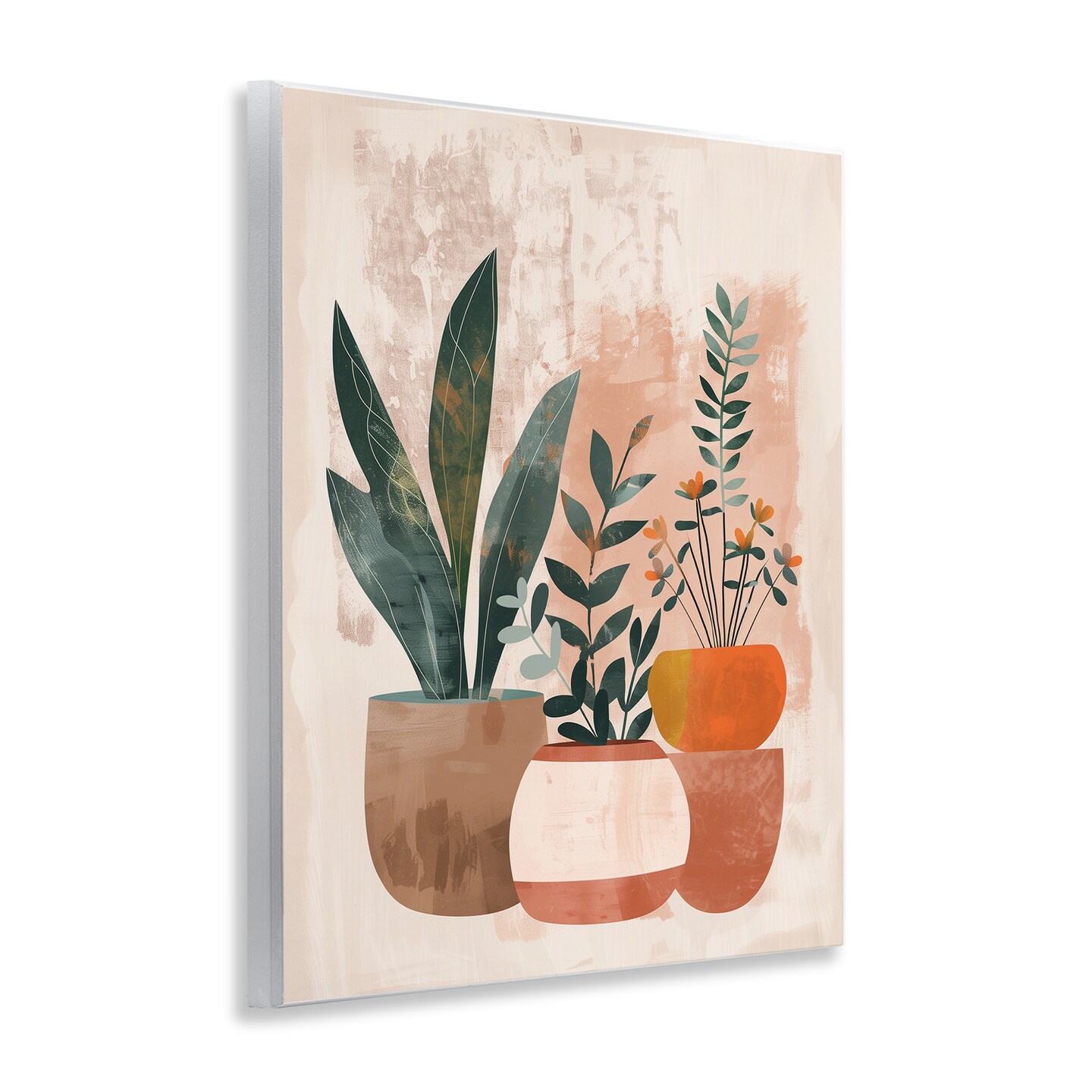 Stupell Industries Earthy Boho Potted Plants Wall Plaque Design by LSR Creative Studio
