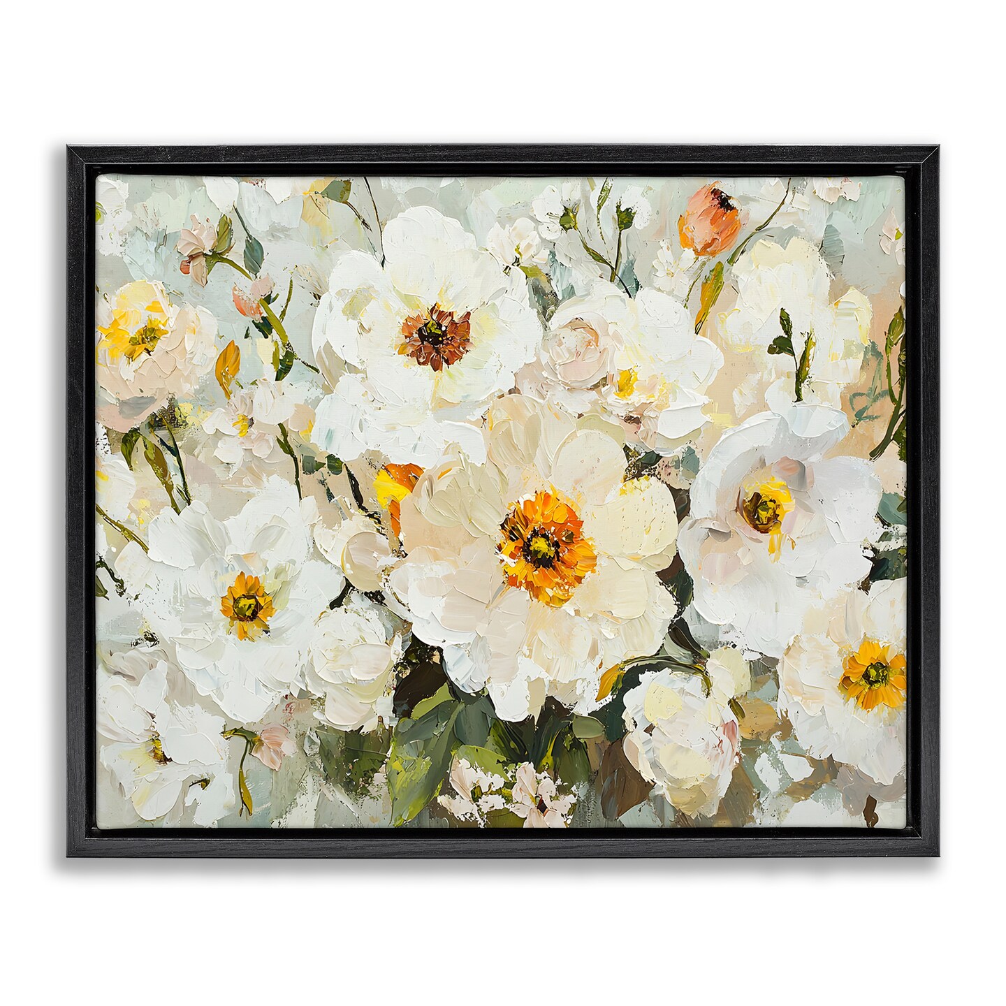Stupell Industries Porcelain Flowers Bundle Floating Frame Design by Franklyn Gregory