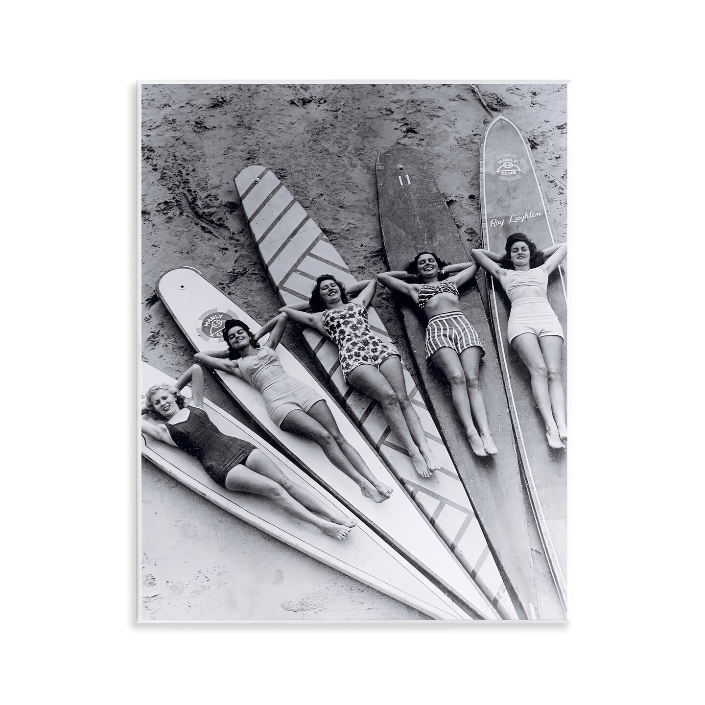 Stupell Industries Vintage Women on Surfboards Wall Plaque Design by Arlington Prints