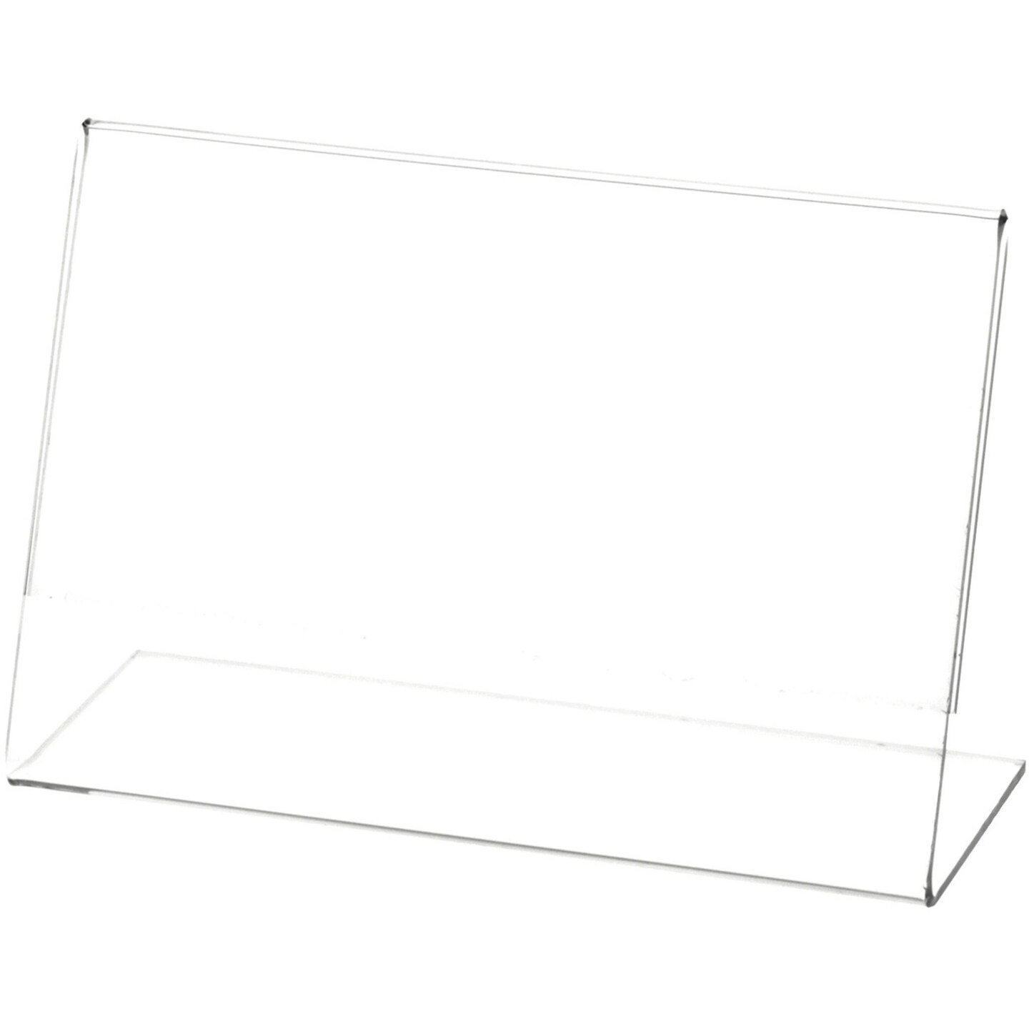 Plymor Clear Acrylic Sign Display / Literature Holder (Angled), 6&#x22; W x 4&#x22; H