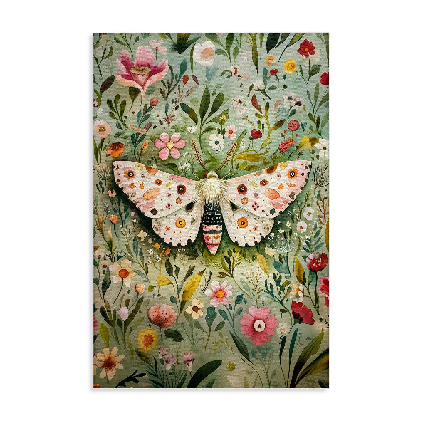 Stupell Industries Floral Moth & Botanicals Canvas Design By The Dutch Lady