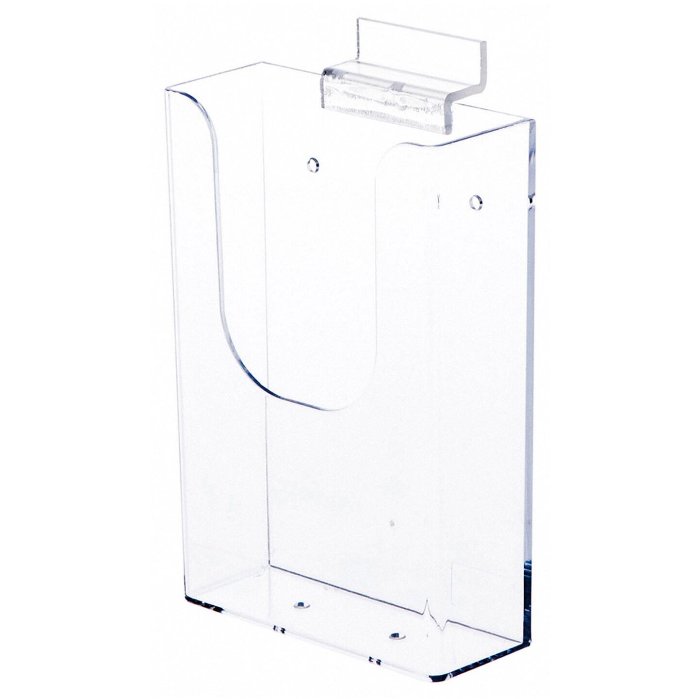 Plymor Clear Acrylic Tri-Fold Brochure Literature Holder (Slatwall), Fits Documents Up to 4&#x22; Wide
