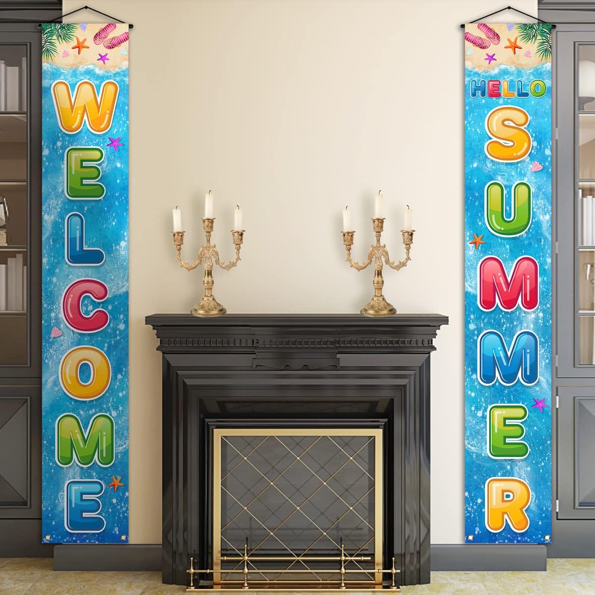 Welcome Hello Summer Porch Banner Beach Hawaiian Themed Hanging Front Door Yard Outdoor Holiday Party Decoration