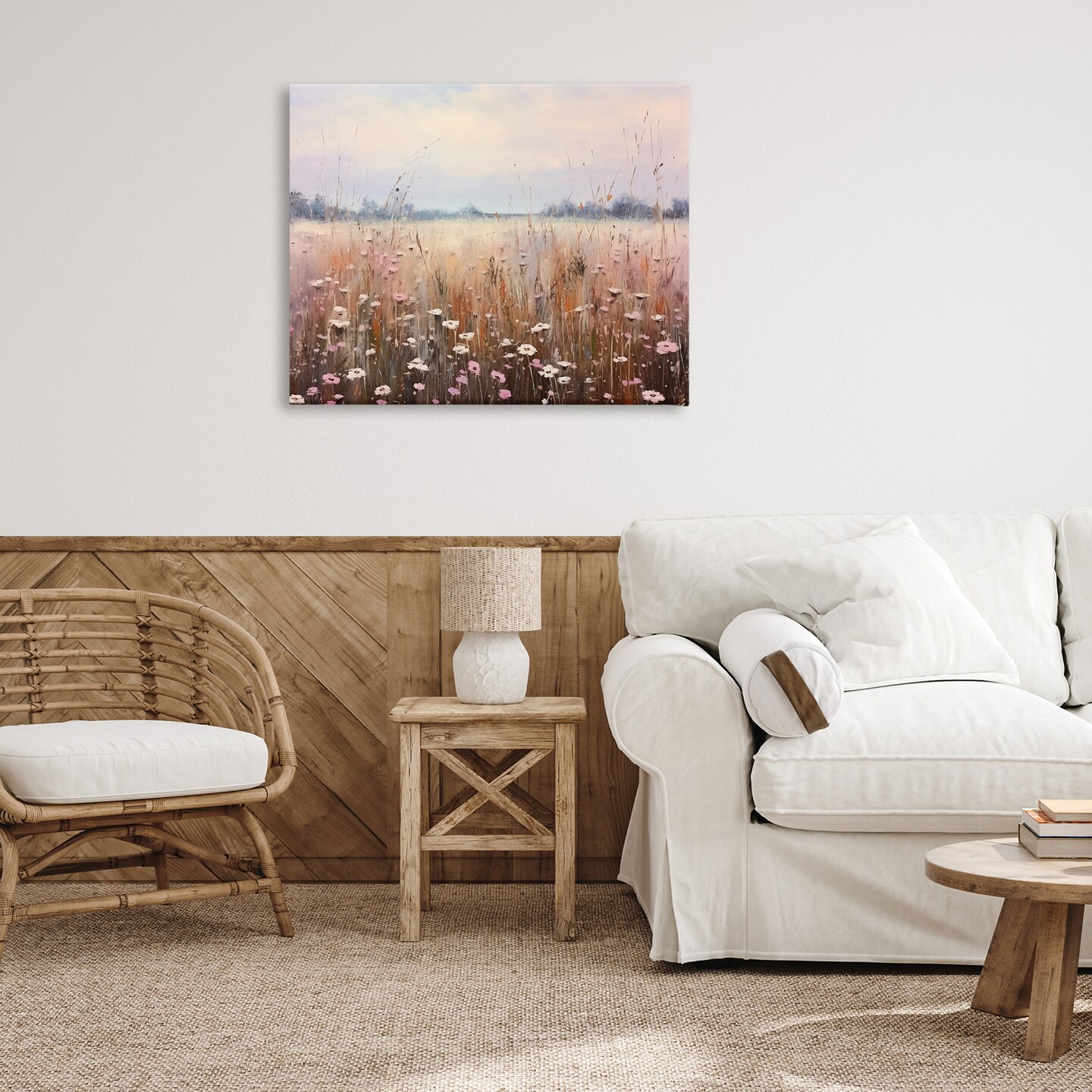 Stupell Industries Neutral Tone Wildflower Field Canvas Design by Arlington Prints