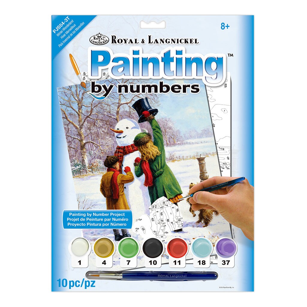 PJS54 | Painting by numbers&#x2122; 10pc 8.75&#x22; x 11.375&#x22; Winter Wonderland Painting Project