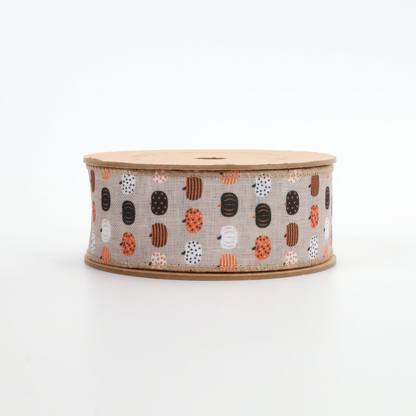 LaRibbons 1 1/2&#x22; Holiday Wired Ribbon | &#x22;Pumpkin&#x22; Natural/Brown/Multi | 10 Yard Roll